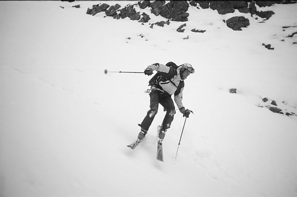 Steep skiing in the Arctic