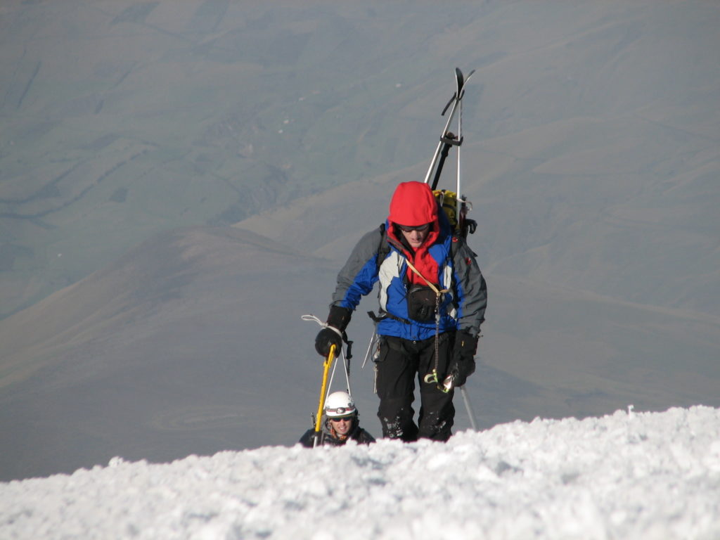 Steve Marolt approaches the false summit on Chimborazo. Photo Jim Gile